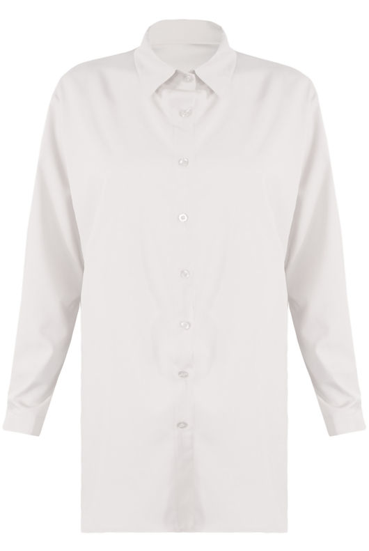 White Oversized Longline Shirt