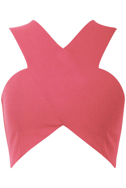 Pink Cross Over Crop Top