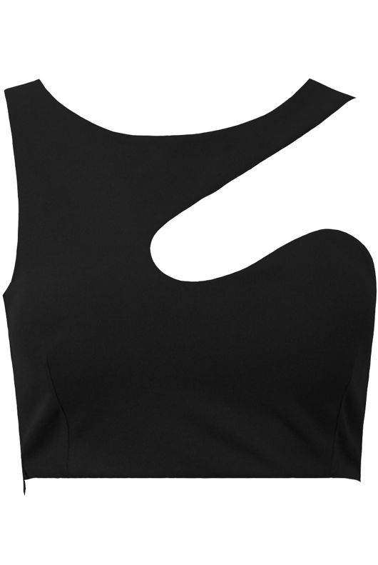Black Cut Out Crop Top 