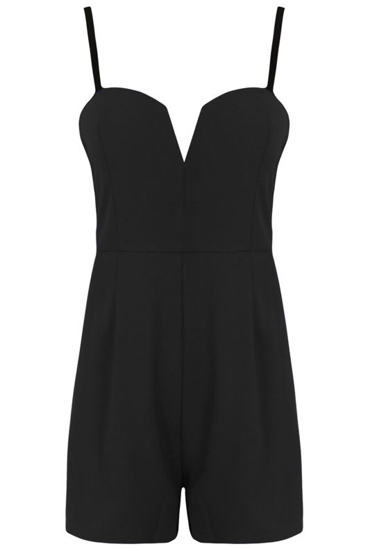Black Bandeau Strappy Playsuit