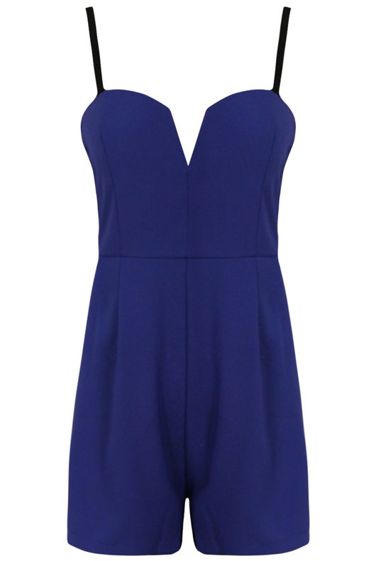 Royal Blue Bandeau Strappy Playsuit