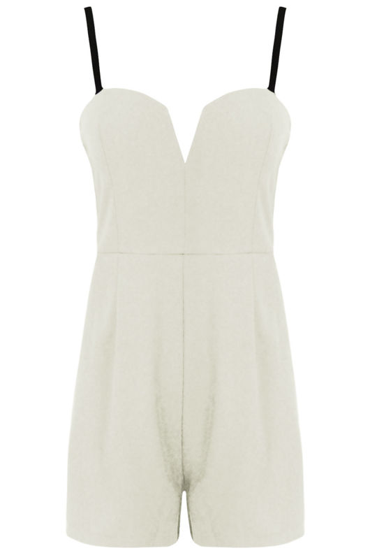 White Bandeau Strappy Playsuit