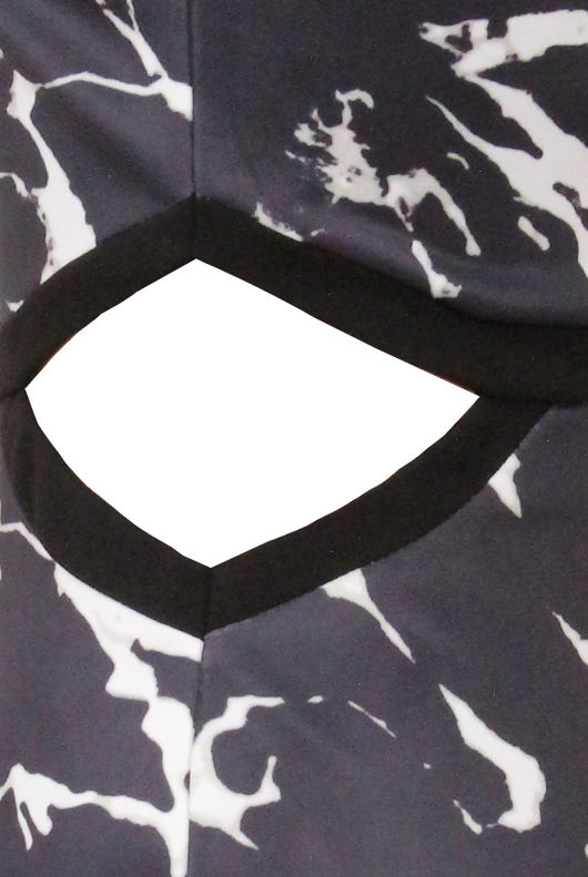 Black Marble Print Side Cut Out Bodycon Dress