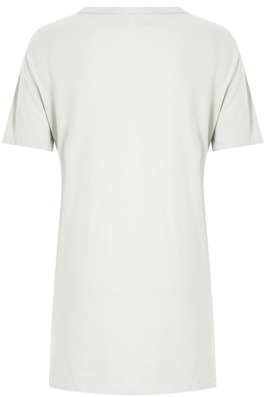 White NYC Embossed T-Shirt Dress