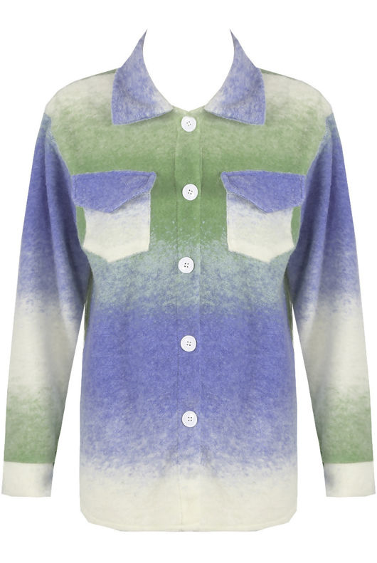 Green Purple Multi Colour Shirt