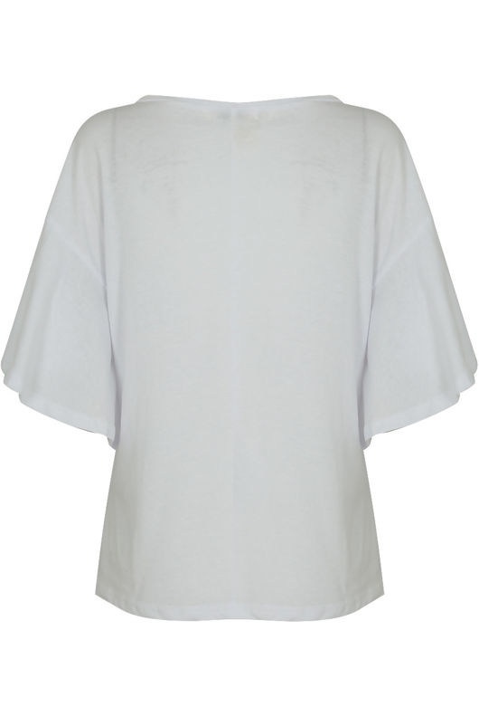White Floral Embroidered T-shirt