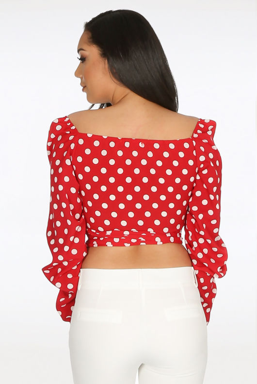 Red Polka Dot Sweetheart Blouse