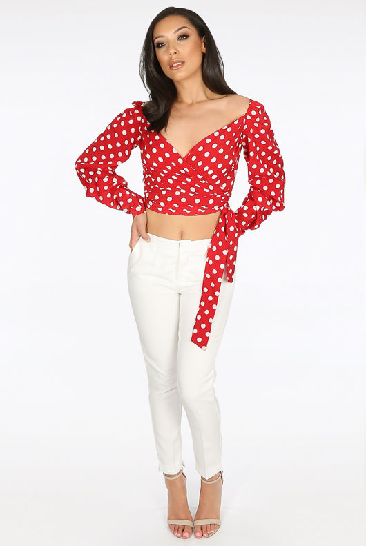 Red Polka Dot Sweetheart Blouse