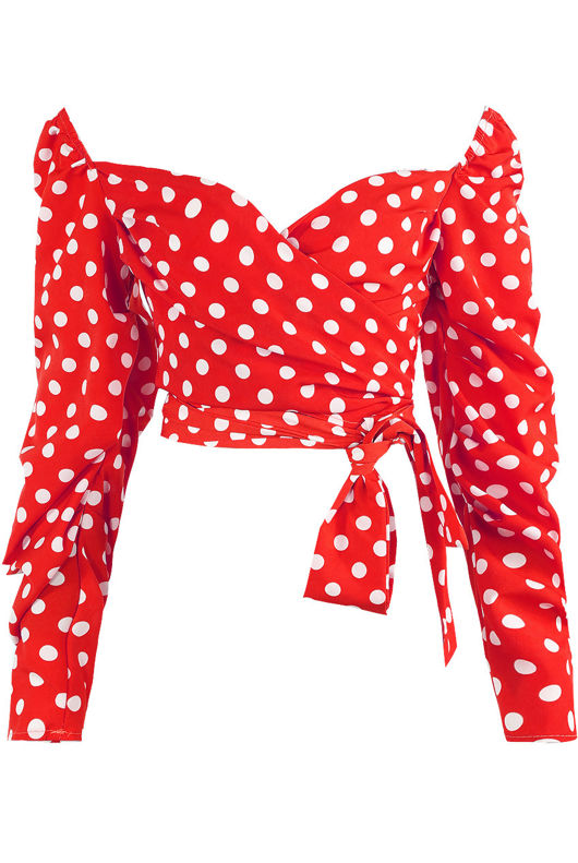 Red Polka Dot Sweetheart Blouse