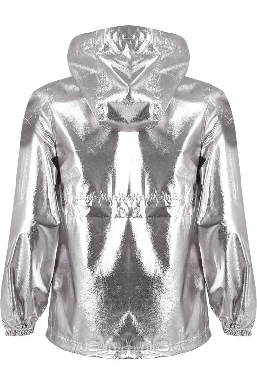 Silver Metallic Vinyl Hood Jacket