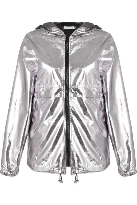 Silver Metallic Vinyl Hood Jacket