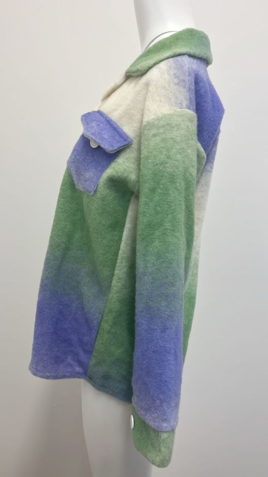 Green Purple Multi Colour Shirt