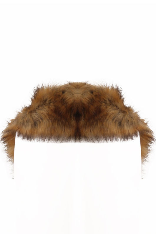 Beige Hook Up Faux Fur Stole