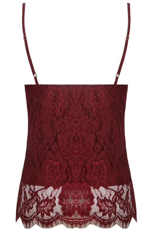 Wine Eyelash Lace Vest