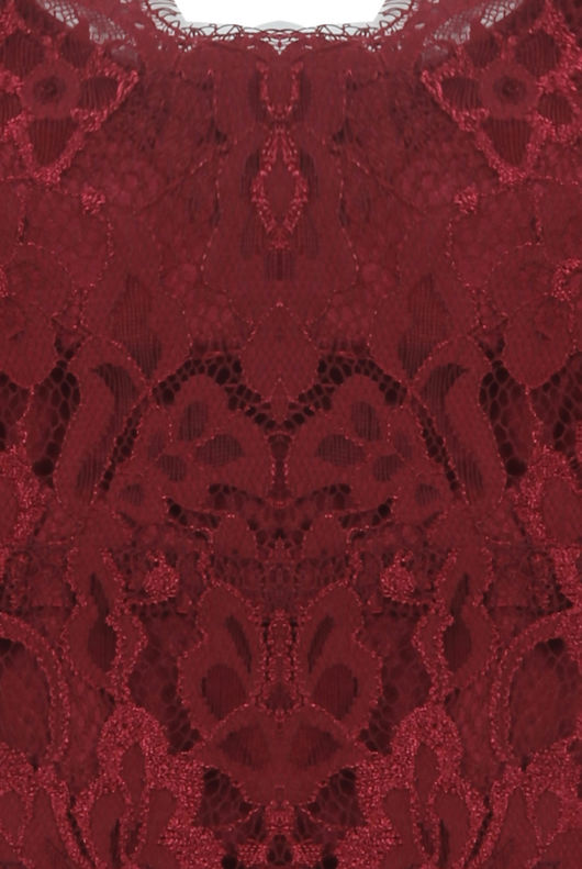 Wine Eyelash Lace Vest