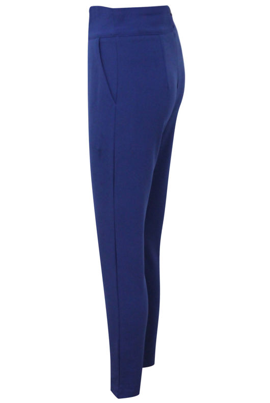Royal Blue Cross Over High Waisted Trousers