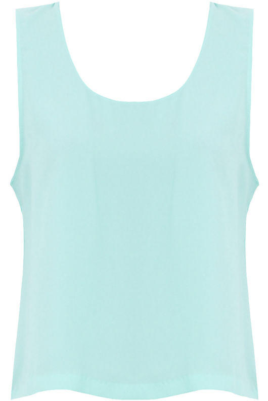 Mint Block Colour Sleeveless Tops