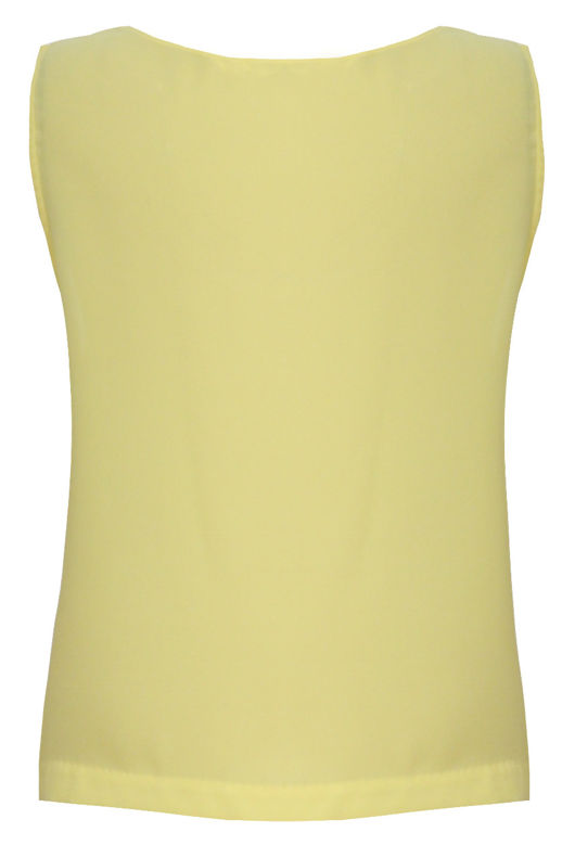 Yellow Block Colour Sleeveless Tops