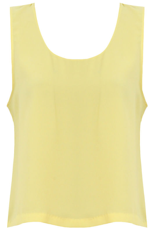 Yellow Block Colour Sleeveless Tops