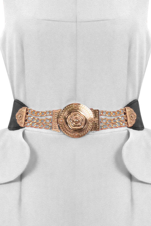 White Belted Peplum Dress