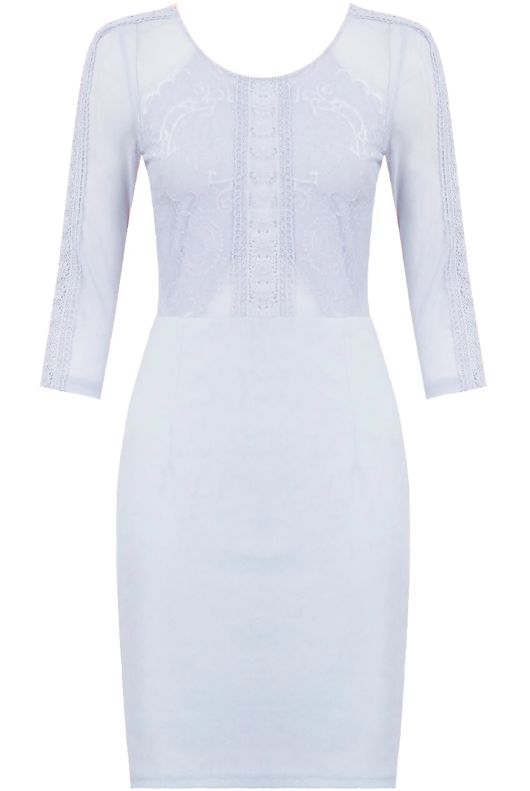 White Flower Lace Midi Dress