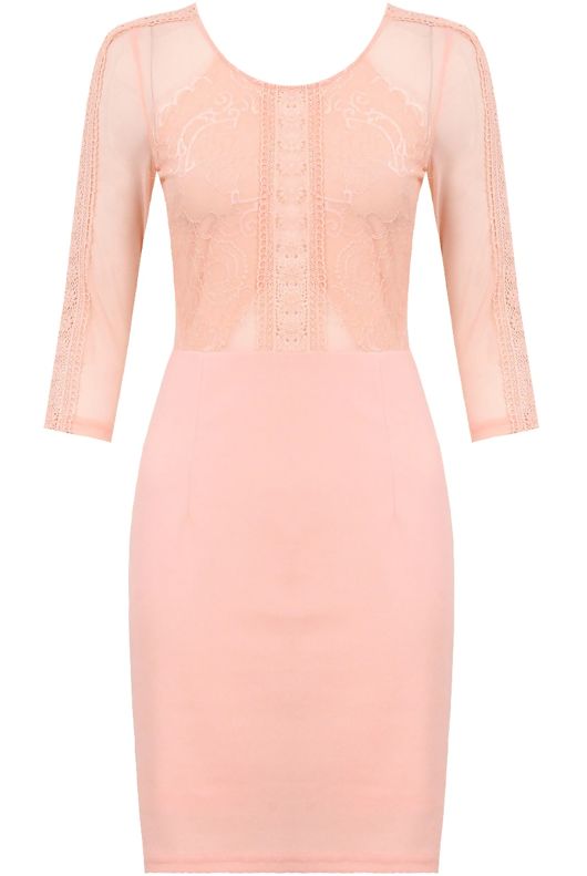 Rose Flower Lace Midi Dress