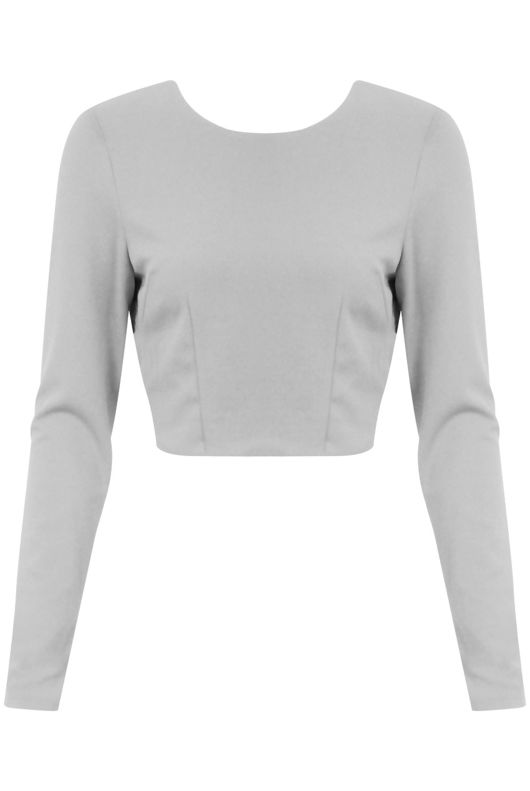 White Backless Short Sleeve Crop Top