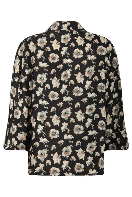 Black Floral Pull Over Top