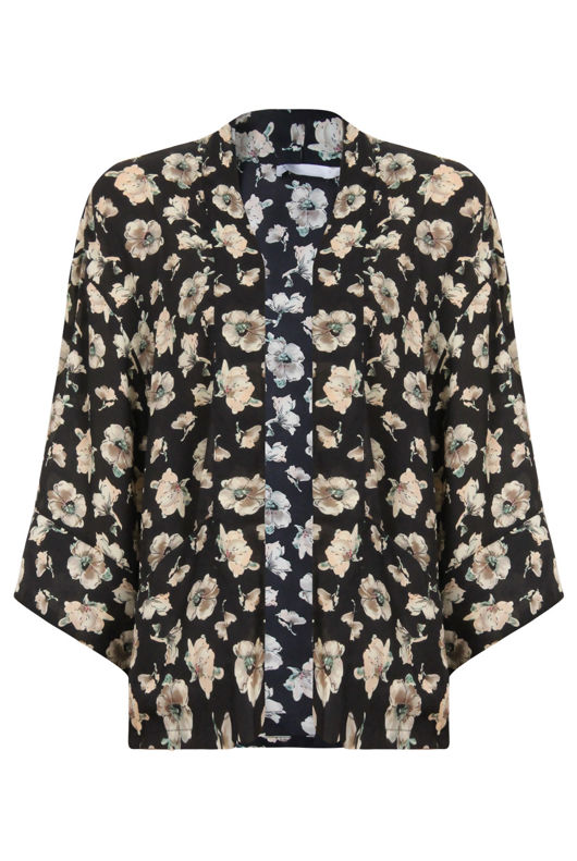 Black Floral Pull Over Top