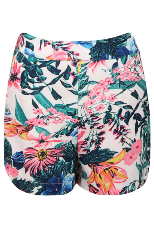 Blue Floral Printed Shorts
