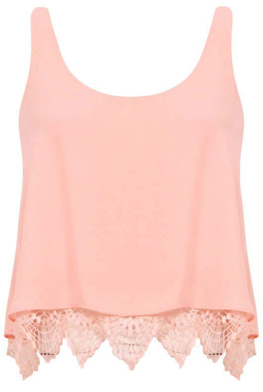 Pink Lace Trim Sun Tops 