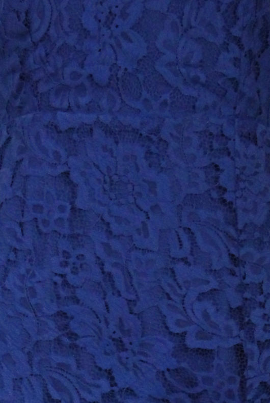 Royal Floral Lace Criss Cross Back Side Slit Dress