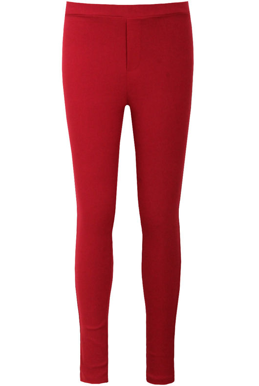  Wine Back Pocketed Detail Stretch Jeggings