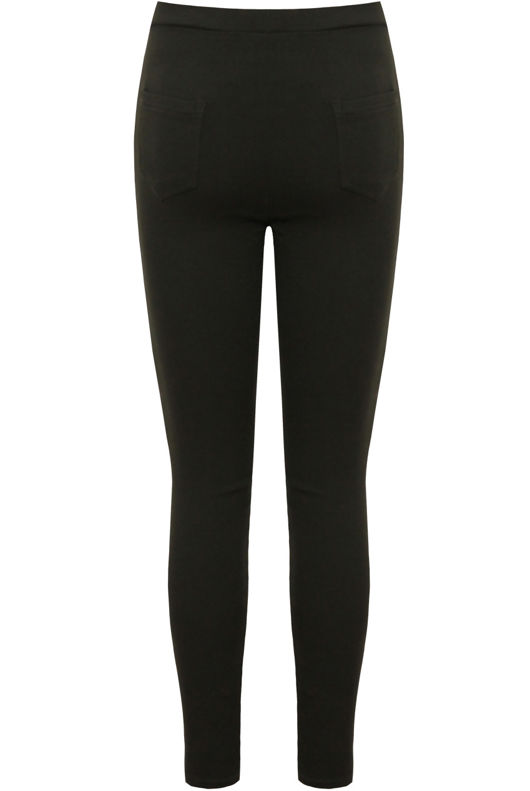 Side Zip Detailed Fitted Jeggings in Khaki
