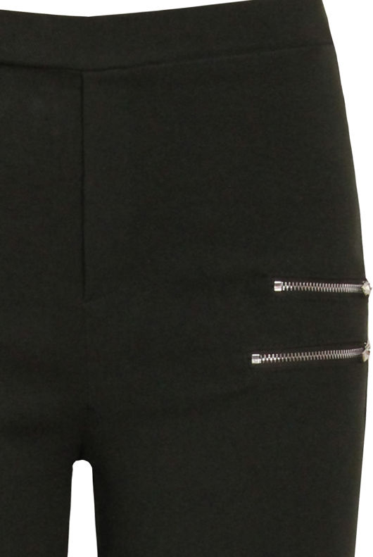 Side Zip Detailed Fitted Jeggings in Khaki