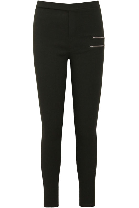 Side Zip Detailed Fitted Jeggings in Khaki