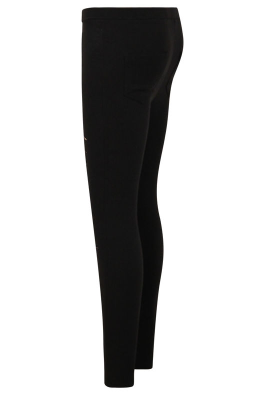 Ripped Detail Jeggings in Black