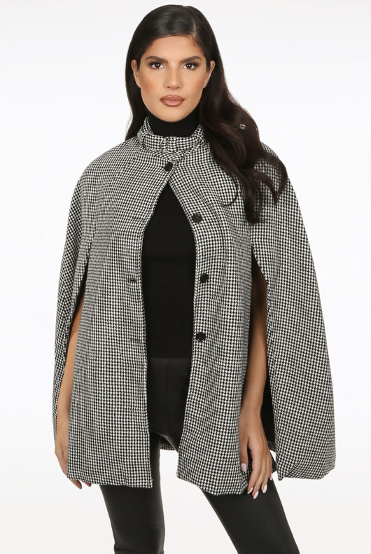 Buckle Neck Dogtooth Cape