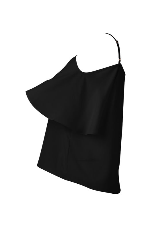 Black Cold Shoulder Cami Tops