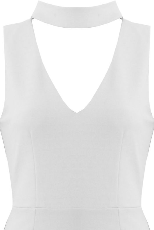 White Key Hole Bodycon Dress