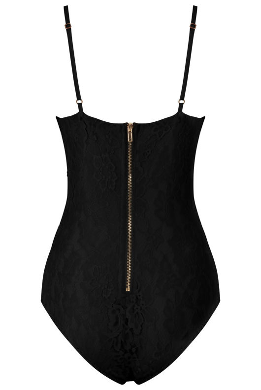 Black Scalloped Lace Detailed Body