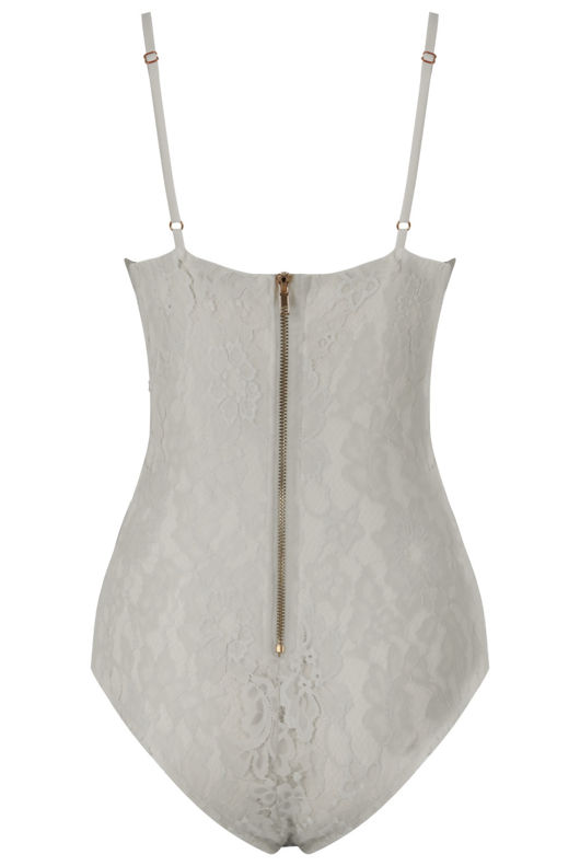 White Scalloped Lace Detailed Body