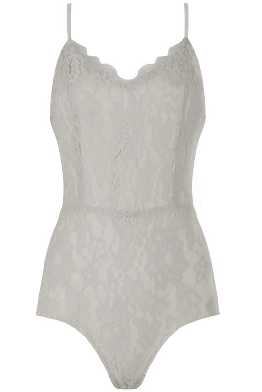 White Scalloped Lace Detailed Body