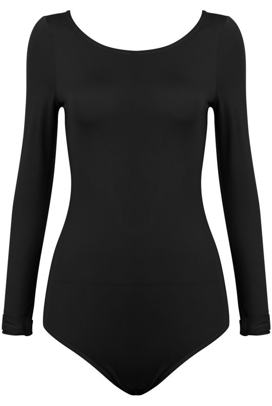 Black Laced Back Bodysuit