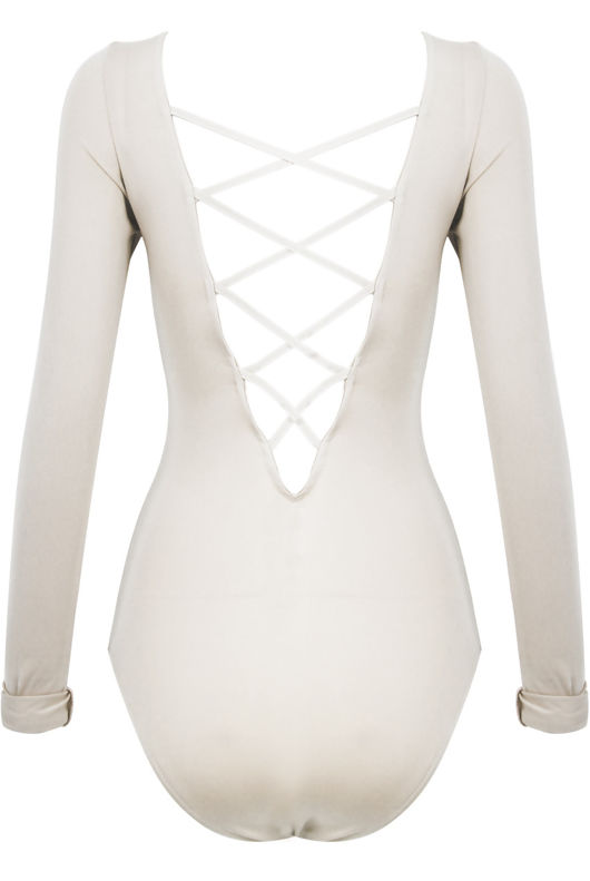 Cream Laced Back Bodysuit