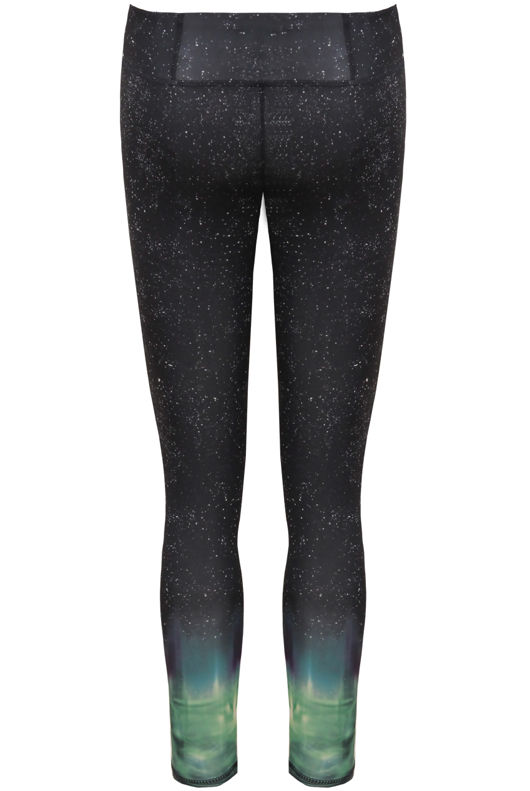 Black Dotted Print Fitted Leggings