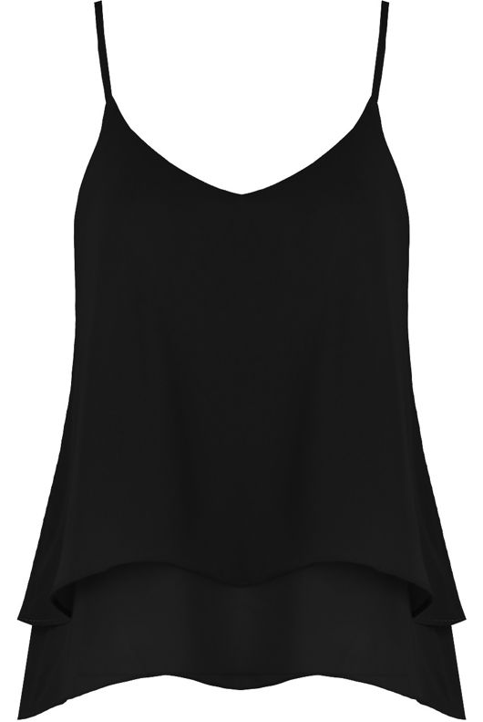 Black Layered Criss Cross Back Top