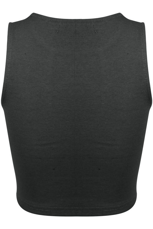 Grey Cut Hole Knitted Crop Top