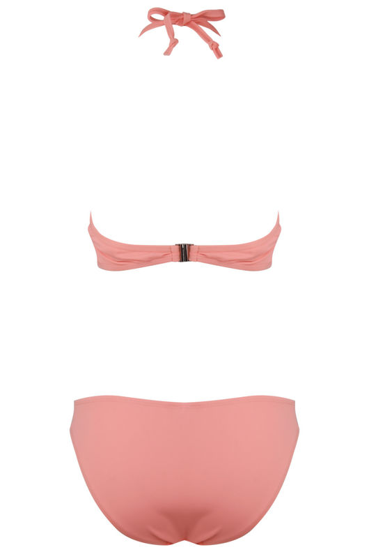 Pink Mesh Insert Bikini Set