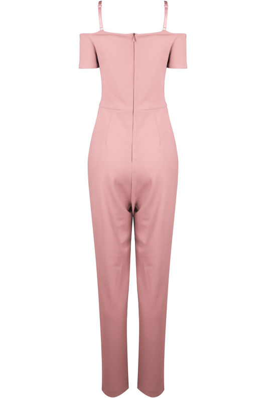 Rose Cross Front Bardot Jumpsuit